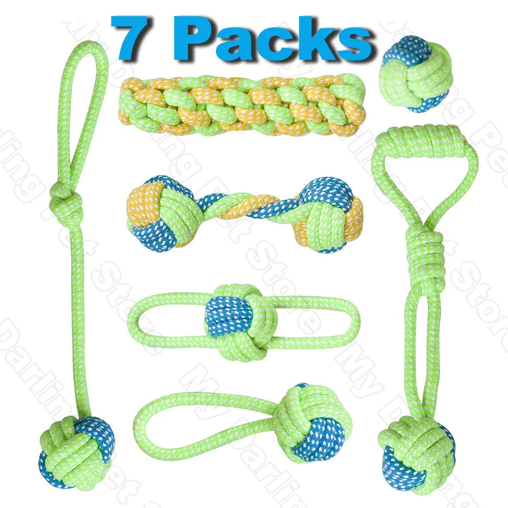 Ultimate Interactive Dog Toy Bundle – Durable Chew Ropes & Balls for Happy, Healthy Teeth