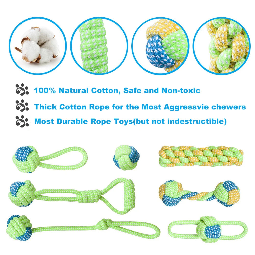 Ultimate Interactive Dog Toy Bundle – Durable Chew Ropes & Balls for Happy, Healthy Teeth