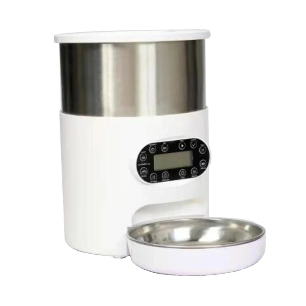 Smart Automatic Pet Feeder with App Control – Stainless Steel Bowl for Cats and Dogs, Includes Recording and Timed Feeding Features