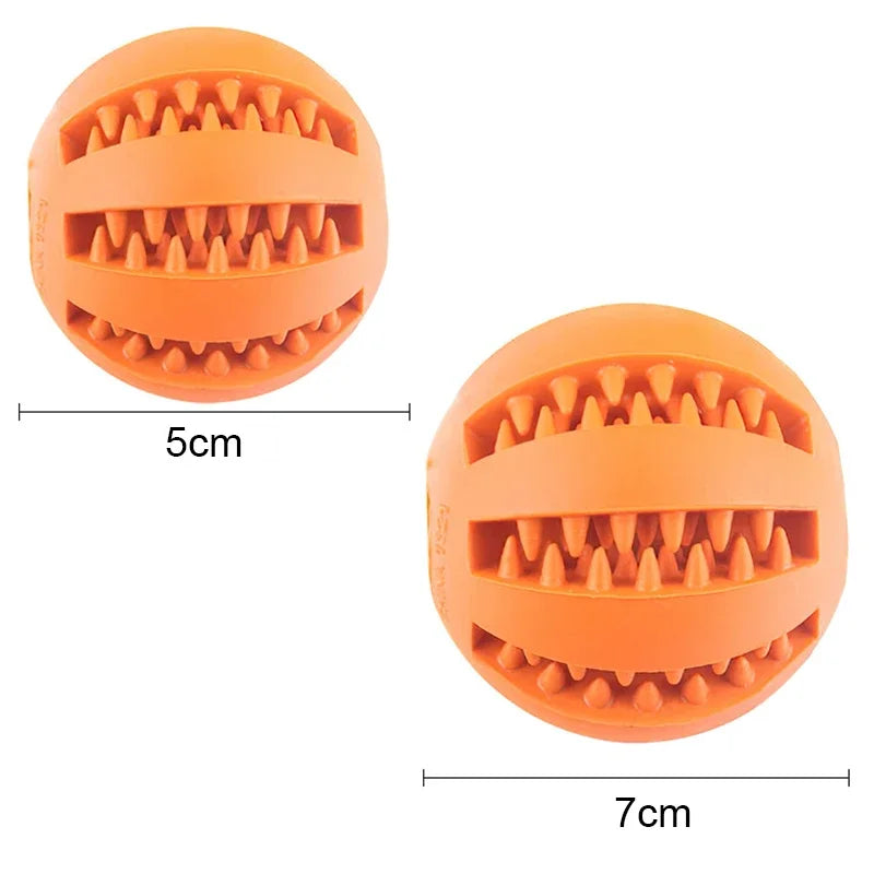 Interactive Dog Ball Toy – Elastic Rubber Chew Toy for Small Dogs, Tooth Cleaning & Food Dispensing Accessory