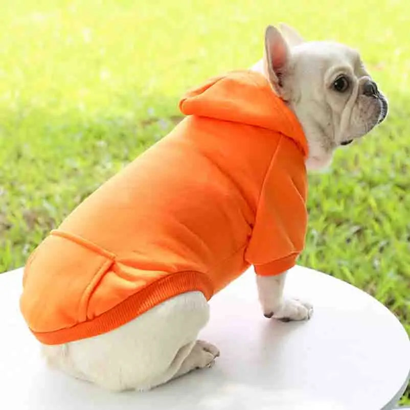 Winter Hooded Sweatshirt for Small and Medium Dogs - Cozy Pet Coat Jacket for Chihuahuas, French Bulldogs & Puppies