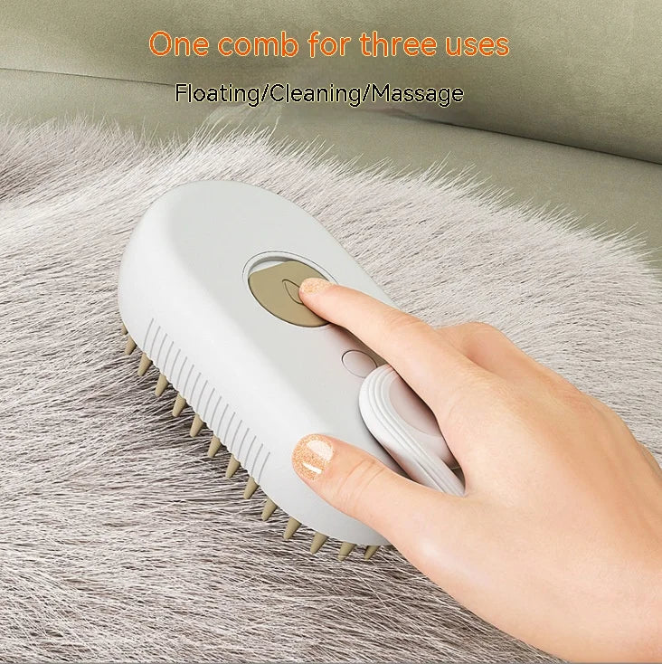 Electric Pet Spray Comb for Cats and Dogs – Hair Removal and Anti-Flying Massage Brush with One-Key Spray