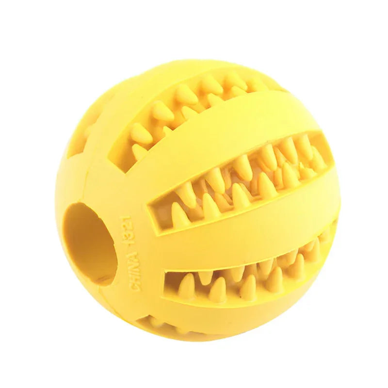 Interactive Dog Ball Toy – Elastic Rubber Chew Toy for Small Dogs, Tooth Cleaning & Food Dispensing Accessory