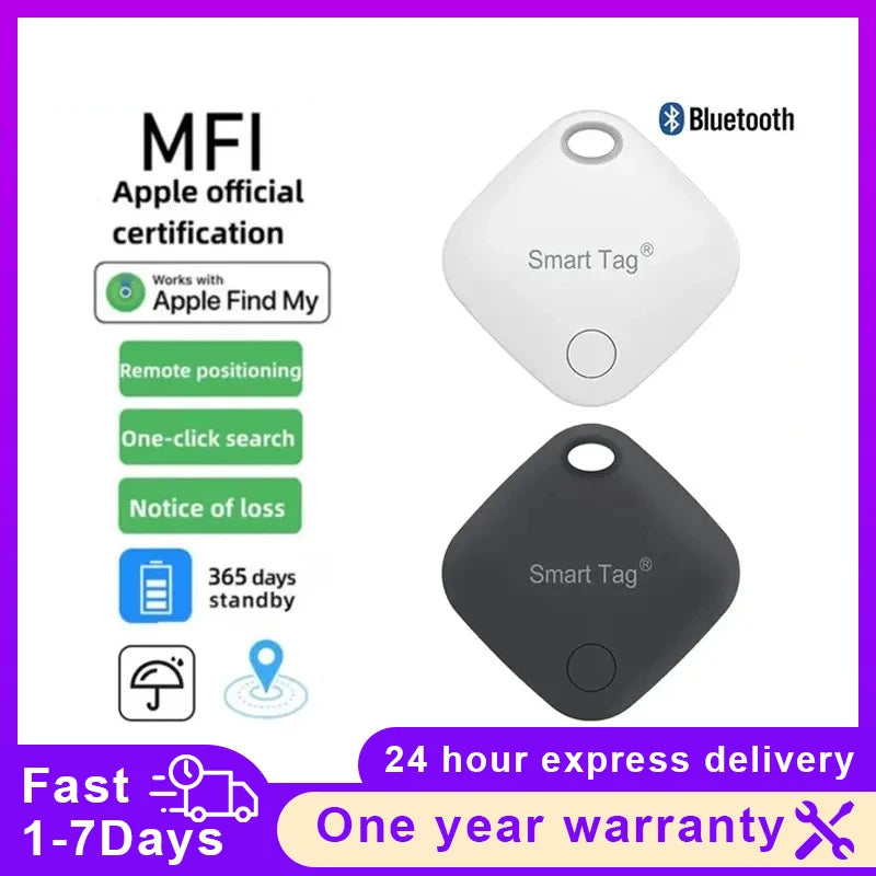 Mini GPS Smart Tracker | Bluetooth Air Tag for Kids, Pets, and Vehicles | Apple iOS Compatible Find My App Locator