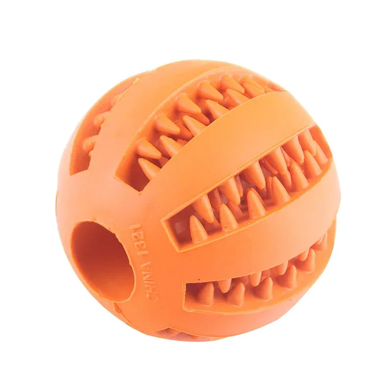 Interactive Dog Ball Toy – Elastic Rubber Chew Toy for Small Dogs, Tooth Cleaning & Food Dispensing Accessory