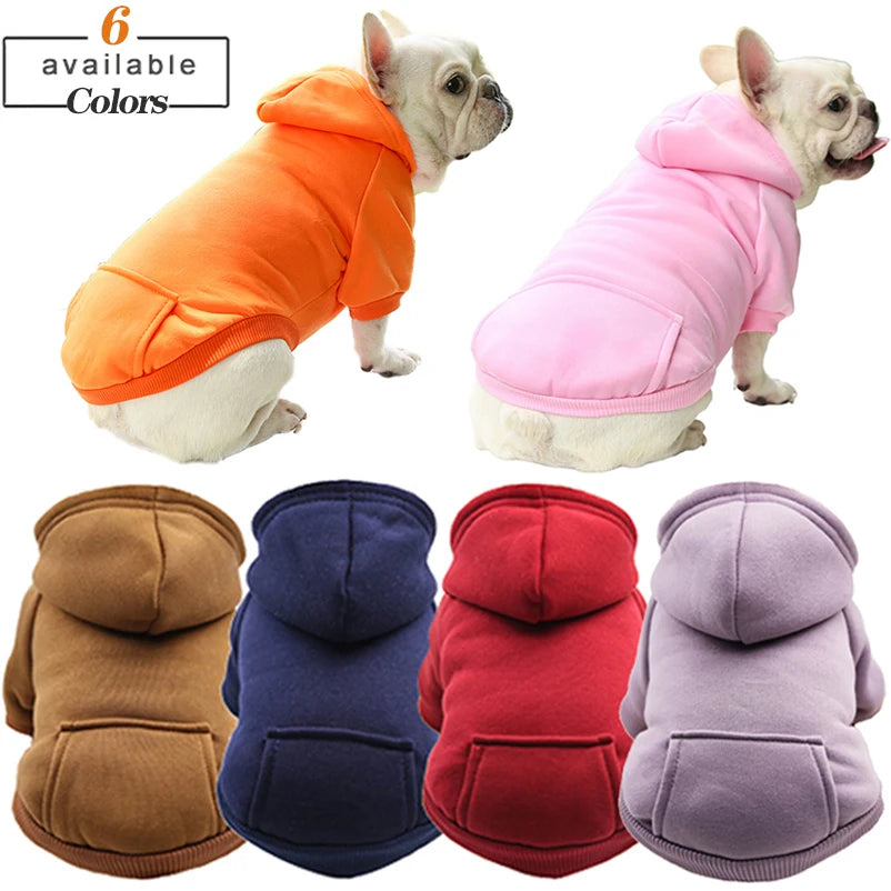 Winter Hooded Sweatshirt for Small and Medium Dogs - Cozy Pet Coat Jacket for Chihuahuas, French Bulldogs & Puppies