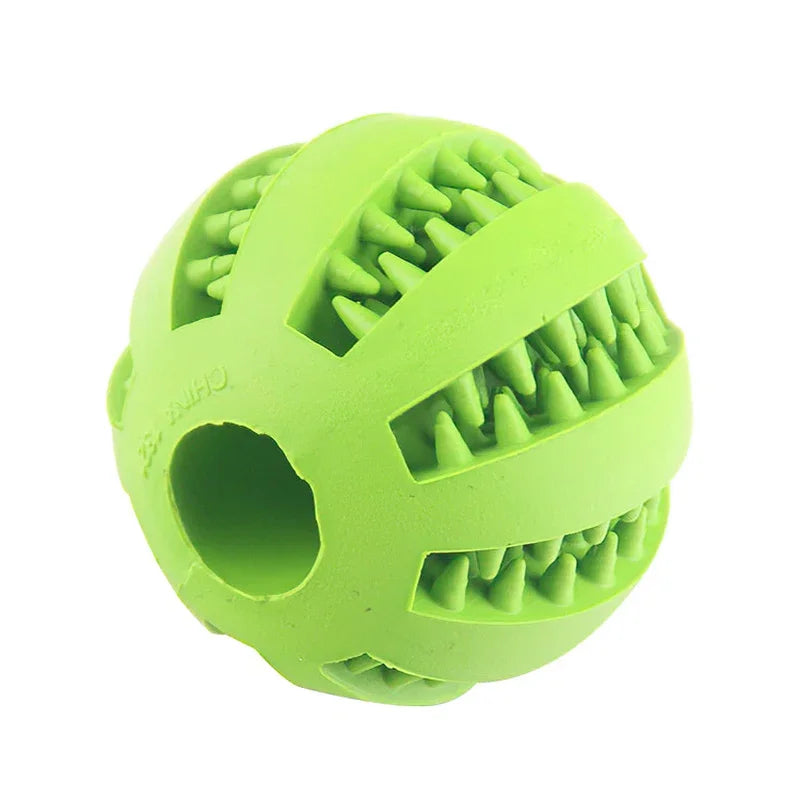 Interactive Dog Ball Toy – Elastic Rubber Chew Toy for Small Dogs, Tooth Cleaning & Food Dispensing Accessory