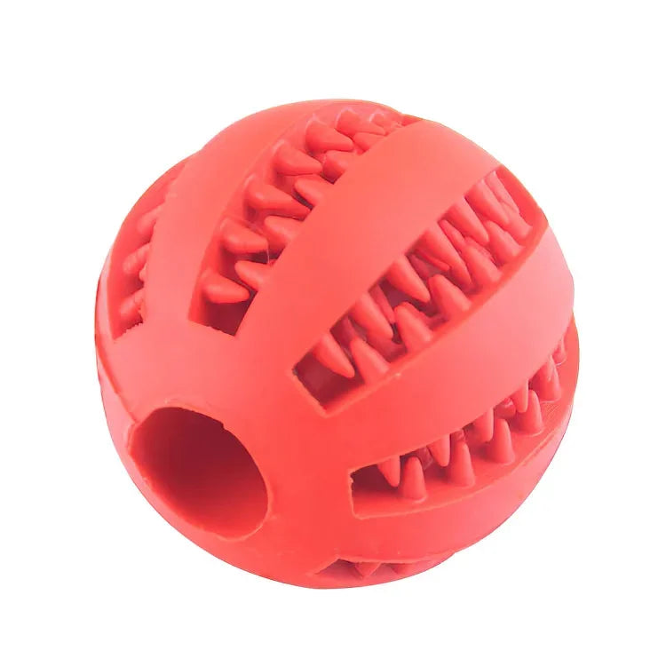 Interactive Dog Ball Toy – Elastic Rubber Chew Toy for Small Dogs, Tooth Cleaning & Food Dispensing Accessory