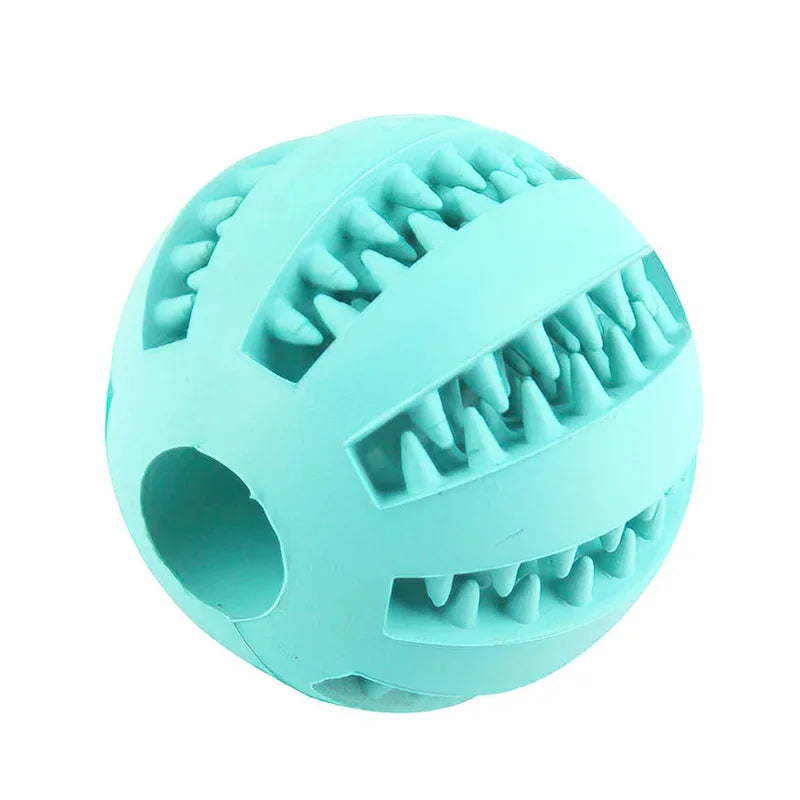 Interactive Dog Ball Toy – Elastic Rubber Chew Toy for Small Dogs, Tooth Cleaning & Food Dispensing Accessory