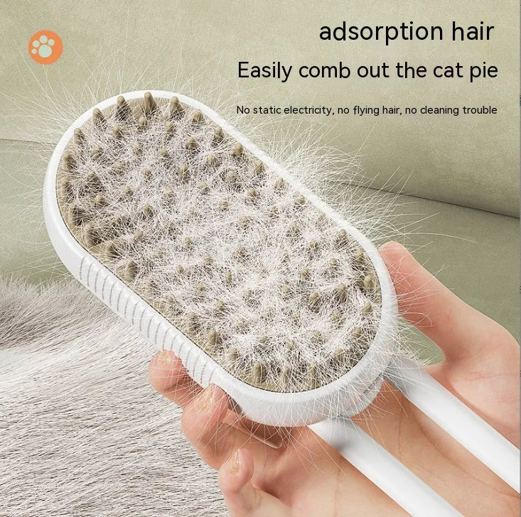 Electric Pet Spray Comb for Cats and Dogs – Hair Removal and Anti-Flying Massage Brush with One-Key Spray