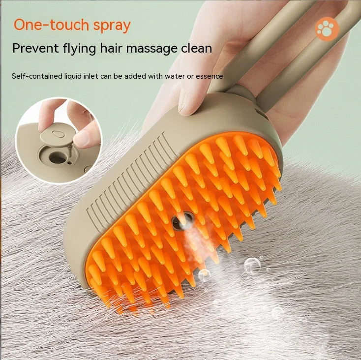 Electric Pet Spray Comb for Cats and Dogs – Hair Removal and Anti-Flying Massage Brush with One-Key Spray