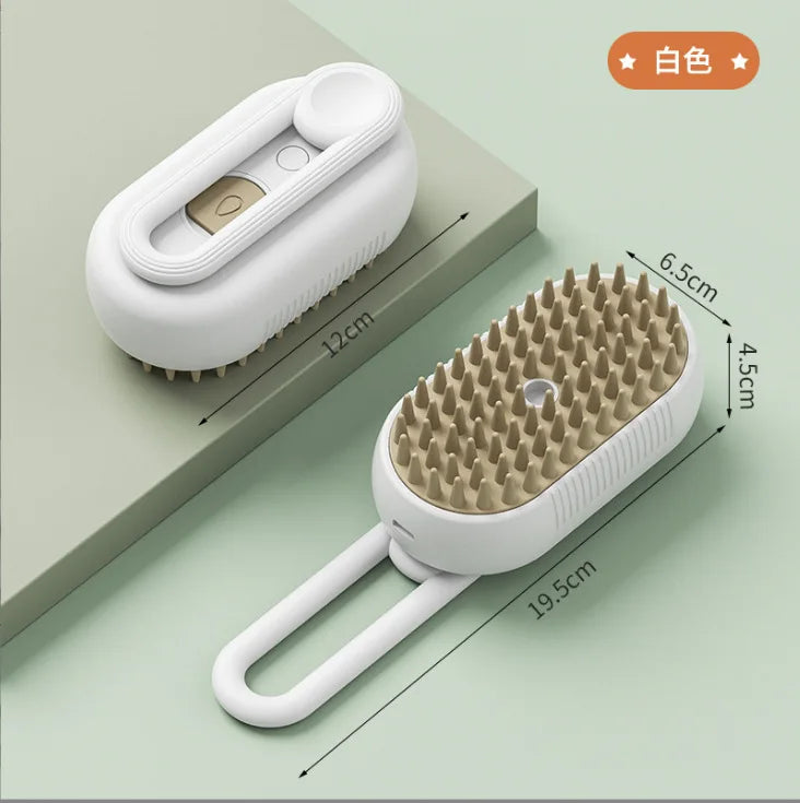 Electric Pet Spray Comb for Cats and Dogs – Hair Removal and Anti-Flying Massage Brush with One-Key Spray