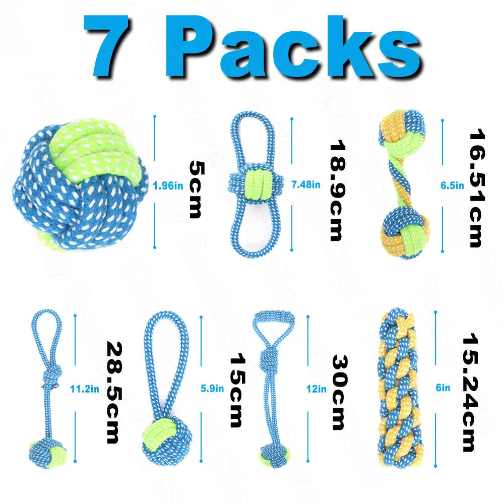 Ultimate Interactive Dog Toy Bundle – Durable Chew Ropes & Balls for Happy, Healthy Teeth