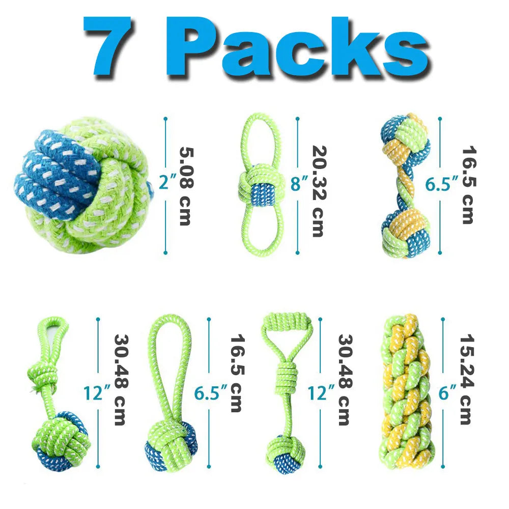 Ultimate Interactive Dog Toy Bundle – Durable Chew Ropes & Balls for Happy, Healthy Teeth